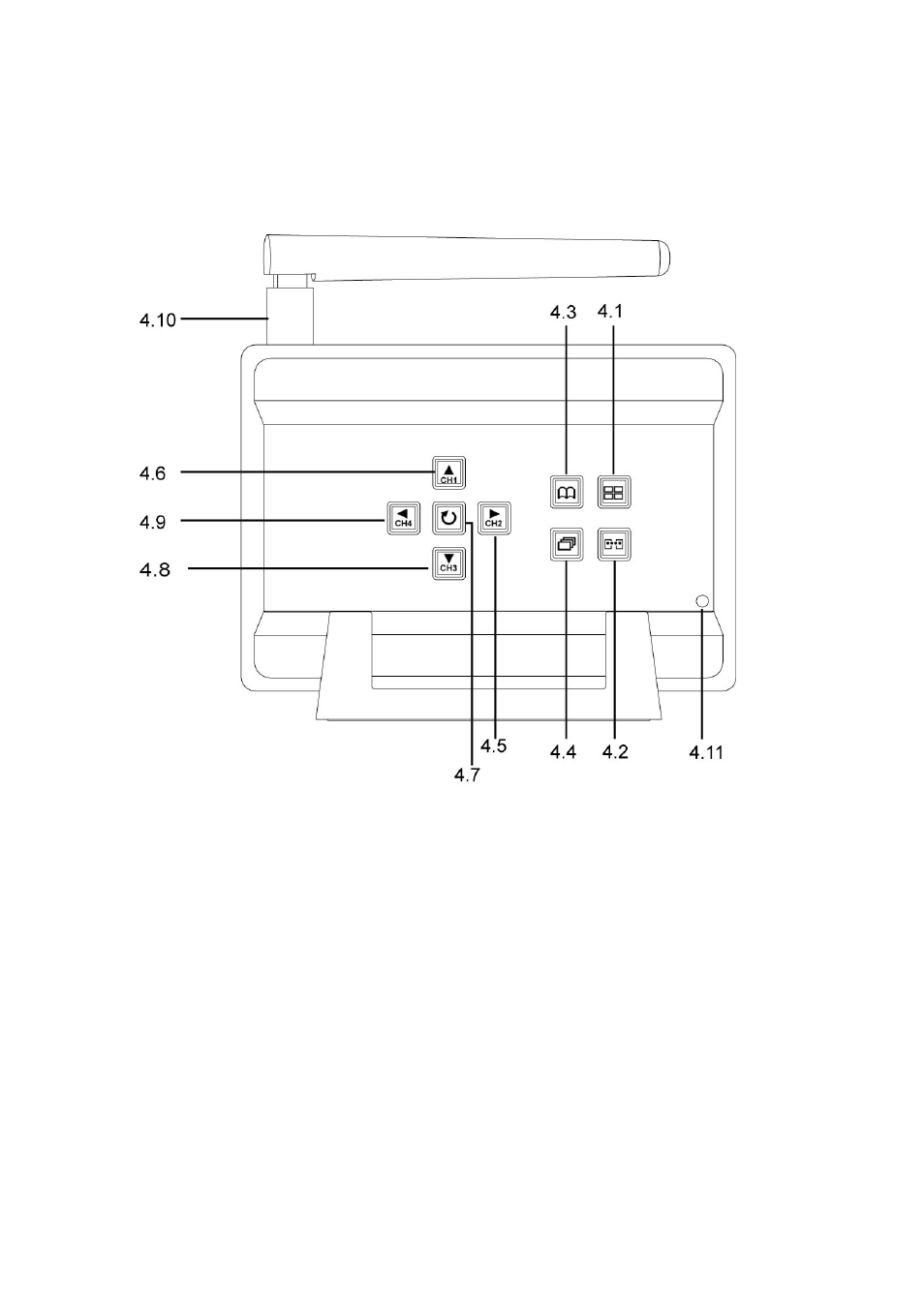 4 buttons on receiver | Q-See QSDT404C User Manual | Page 4 / 13