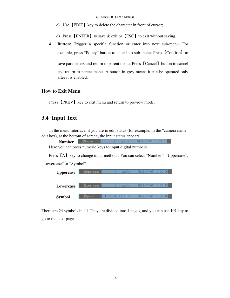 4 input text | Q-See QSC26404 QH32DVR4C User Manual | Page 16 / 90