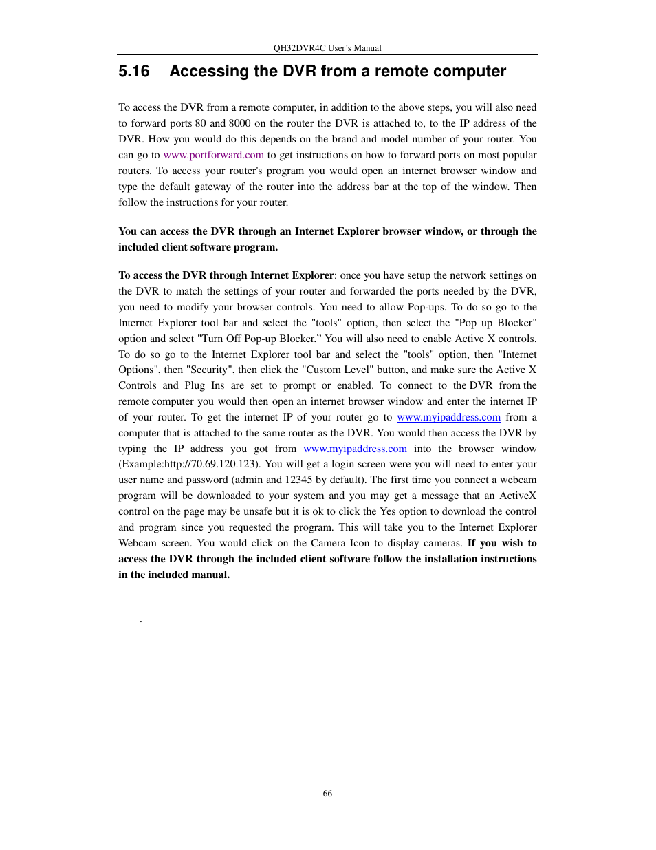 16 accessing the dvr from a remote computer | Q-See QSC26404 QH32DVR4C User Manual | Page 66 / 90