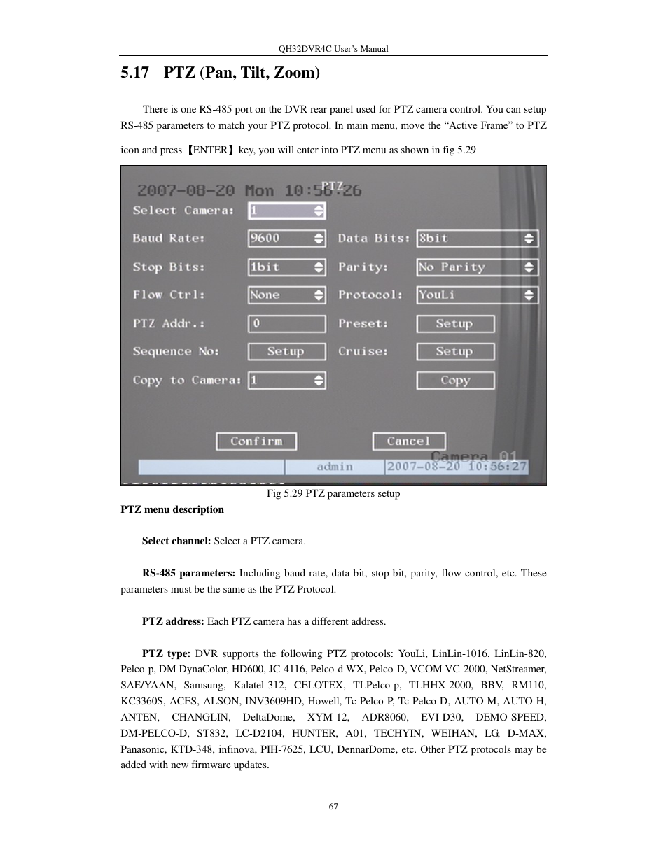 17 ptz (pan, tilt, zoom) | Q-See QSC26404 QH32DVR4C User Manual | Page 67 / 90