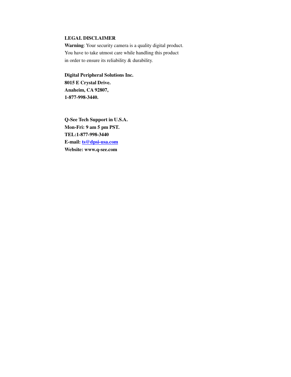 Q-See QSW8209 User Manual | Page 15 / 15