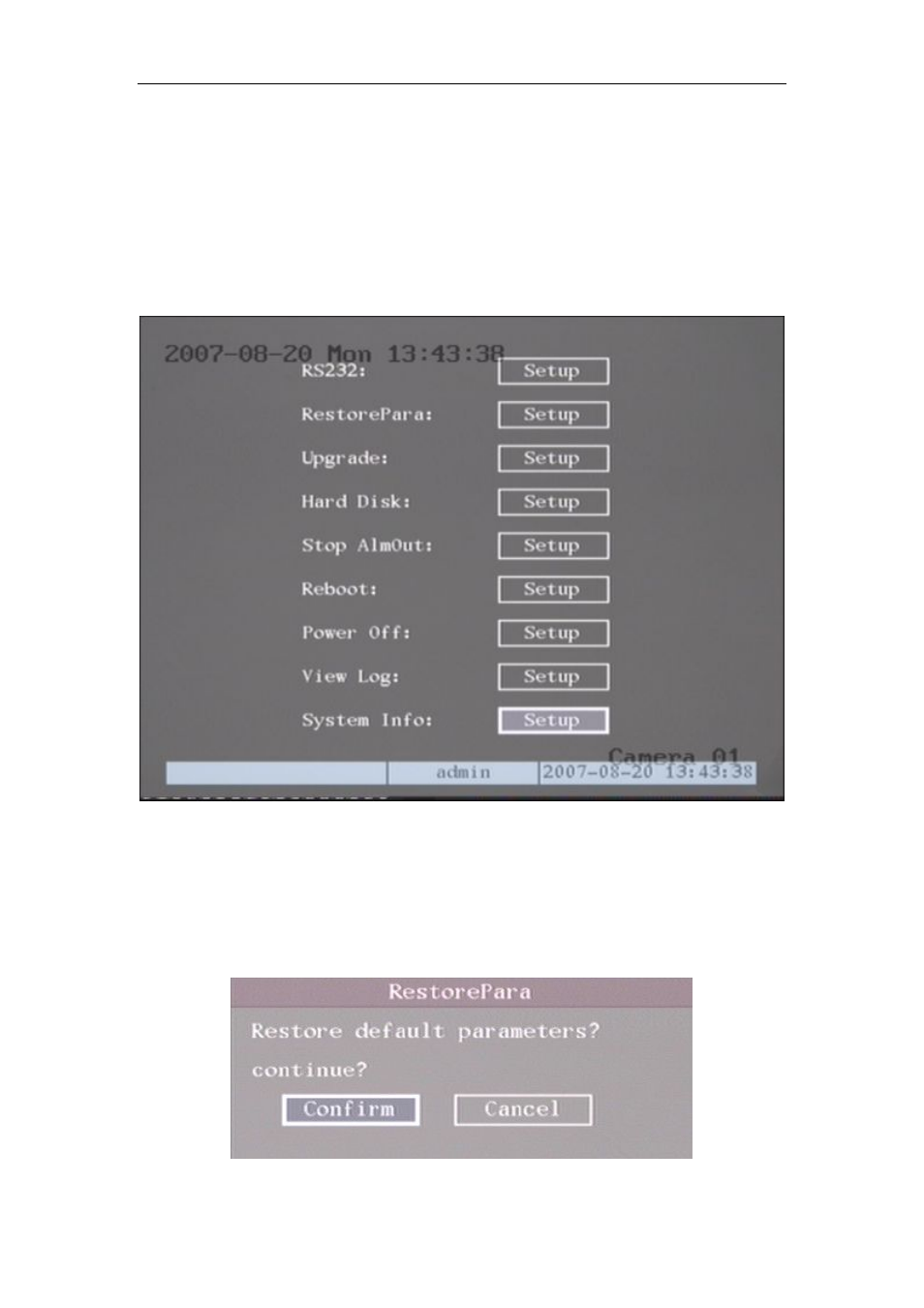 Chapter 6utilities, 1restore parameters, Chapter 6 utilities | Restore parameters, 1 restore parameters | Q-See QSD42908 User Manual | Page 76 / 100