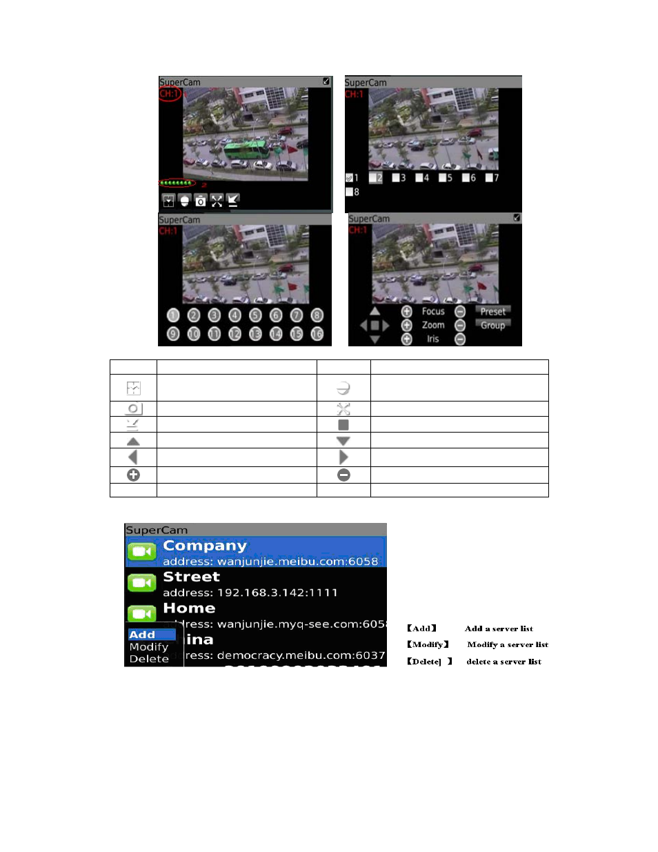 Live view, Server list | Q-See QT528 User Manual | Page 88 / 98