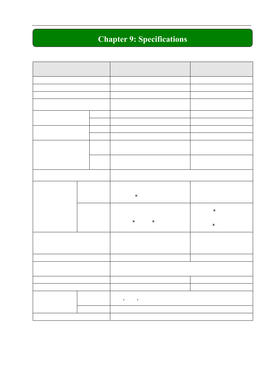 Chapter 9: specifications | Q-See QSD004C4-250 User Manual | Page 20 / 23