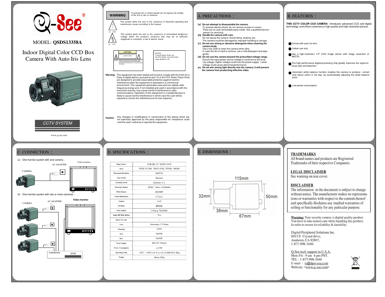 Q-See QSDS13358A User Manual | 1 page