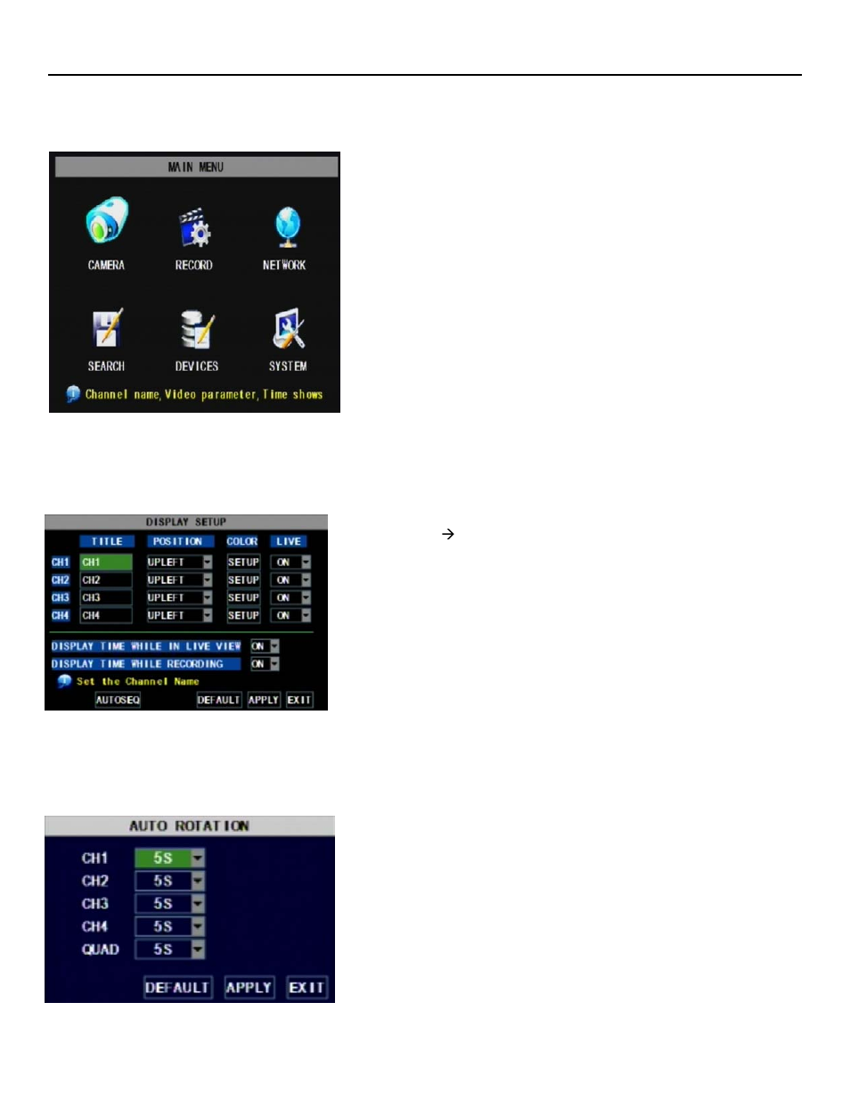 Main menu, Camera setup, Qr404 user manual | Q-See QR404 User Manual | Page 13 / 46