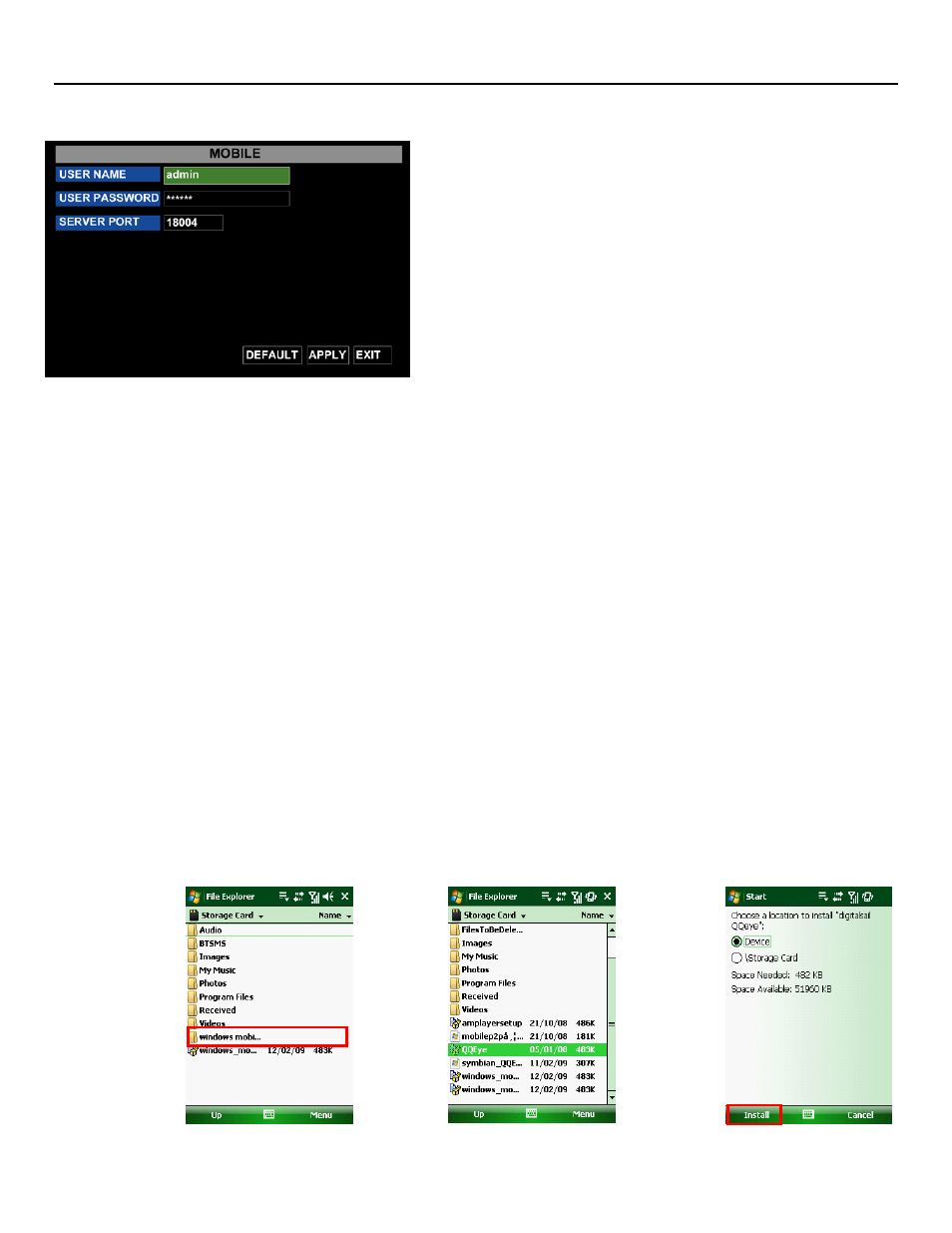 Mobile setup, Mobile phone access, Qr404 user manual | Q-See QR404 User Manual | Page 26 / 46