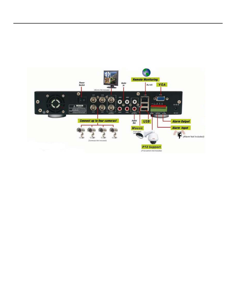 System connections, Qr404 user manual | Q-See QR404 User Manual | Page 43 / 46