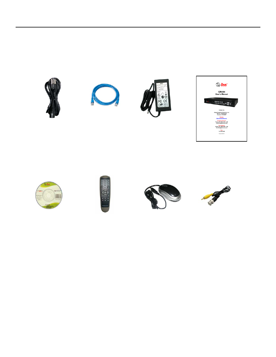 Accessories included | Q-See QR404 User Manual | Page 44 / 46