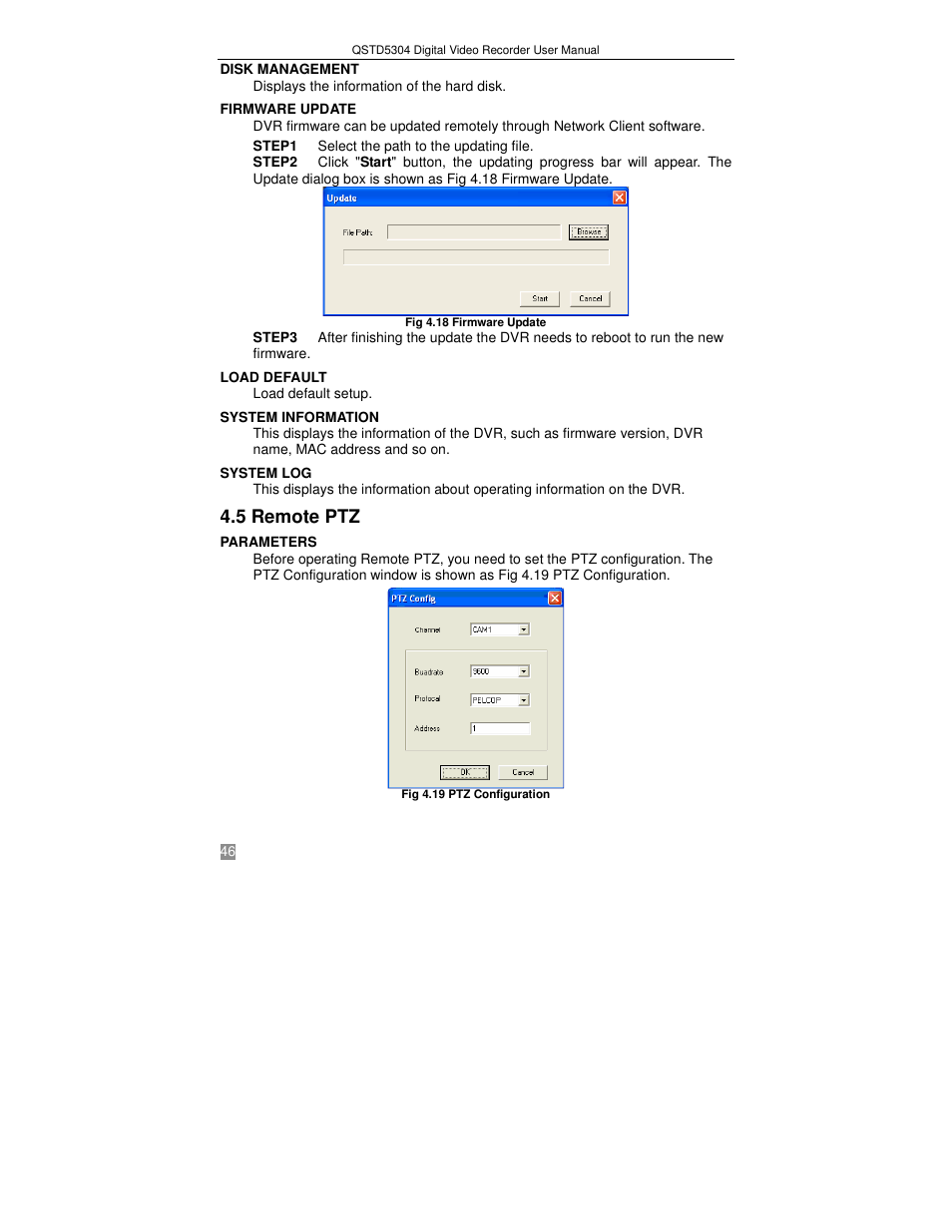 5 remote ptz | Q-See QSTD5304 User Manual | Page 46 / 61