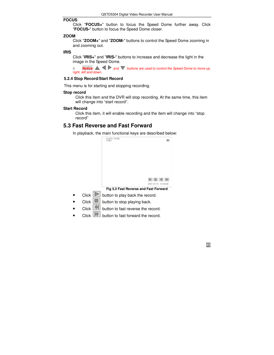 3 fast reverse and fast forward | Q-See QSTD5304 User Manual | Page 49 / 61