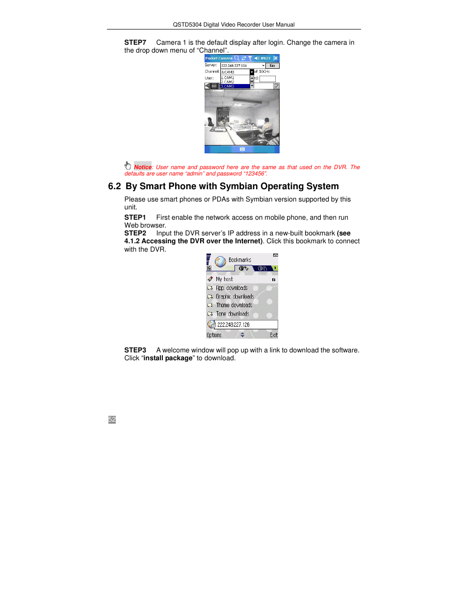 2 by smart phone with symbian operating system | Q-See QSTD5304 User Manual | Page 52 / 61