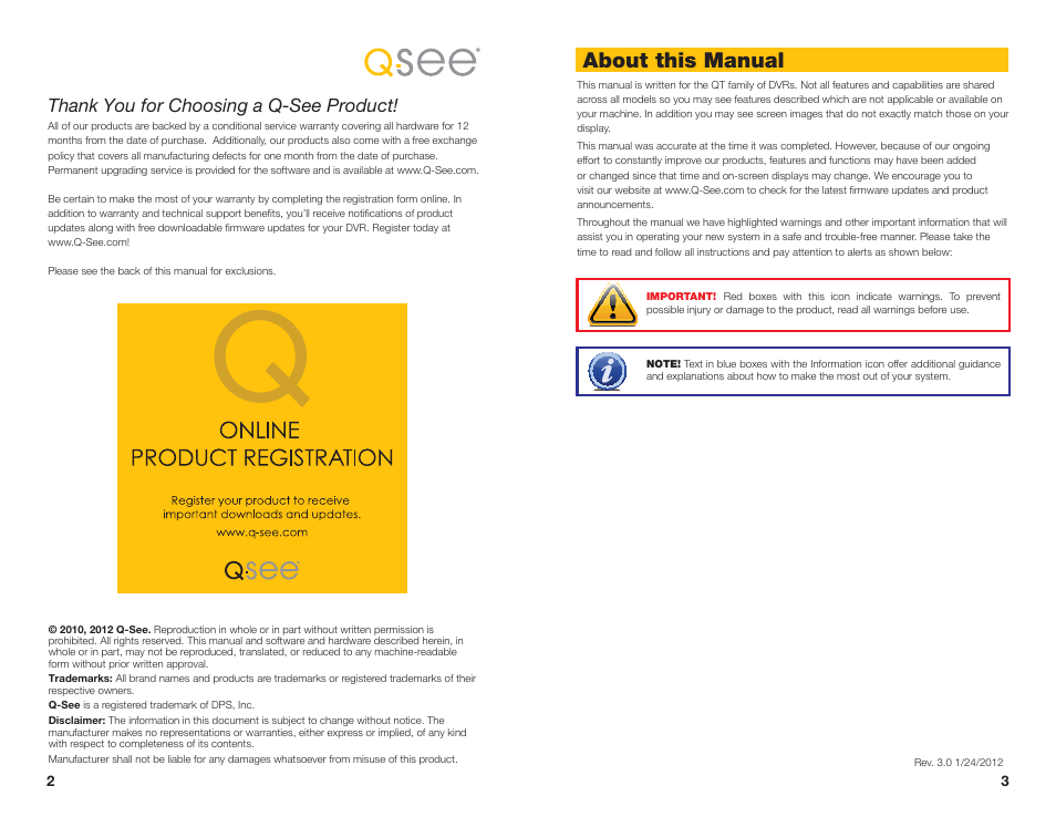 About this manual | Q-See QSEE H264 User Manual | Page 2 / 49