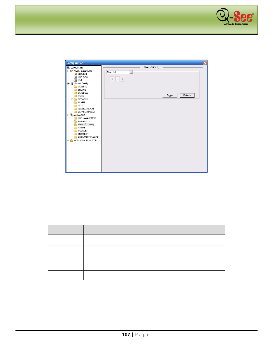 Alarm i/o, Record, Web operation | Q-See QC40198 User Manual | Page 116 / 141
