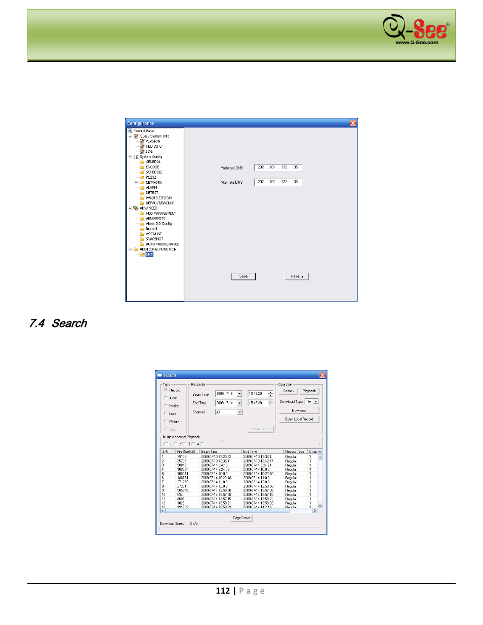 4 additional function, 4 search, Web operation | Q-See QC40198 User Manual | Page 121 / 141