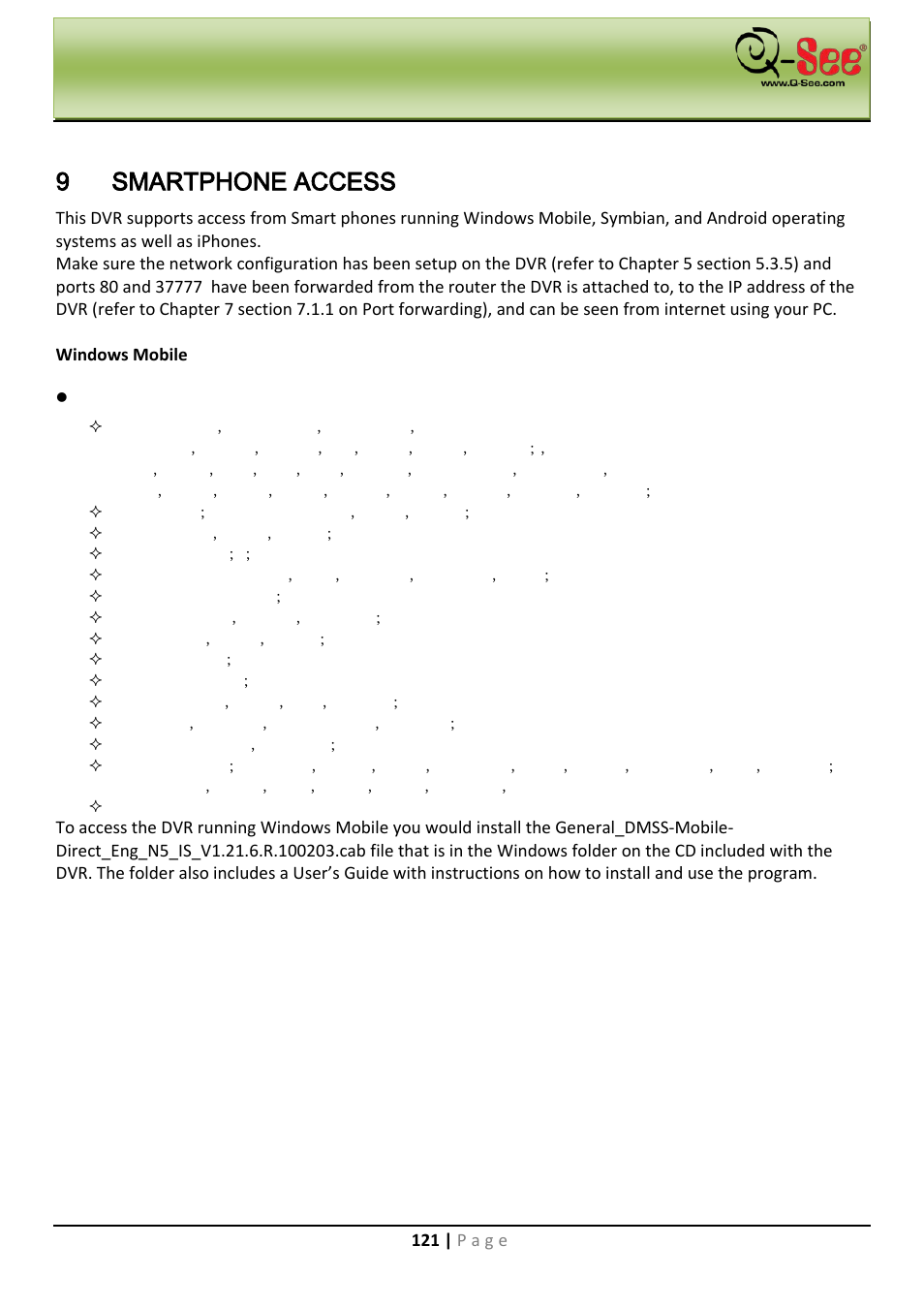9 smartphone access, Smartphone access, 9smartphone access | Q-See QC40198 User Manual | Page 130 / 141