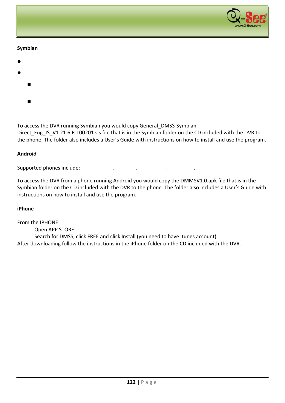 Smartphone access | Q-See QC40198 User Manual | Page 131 / 141