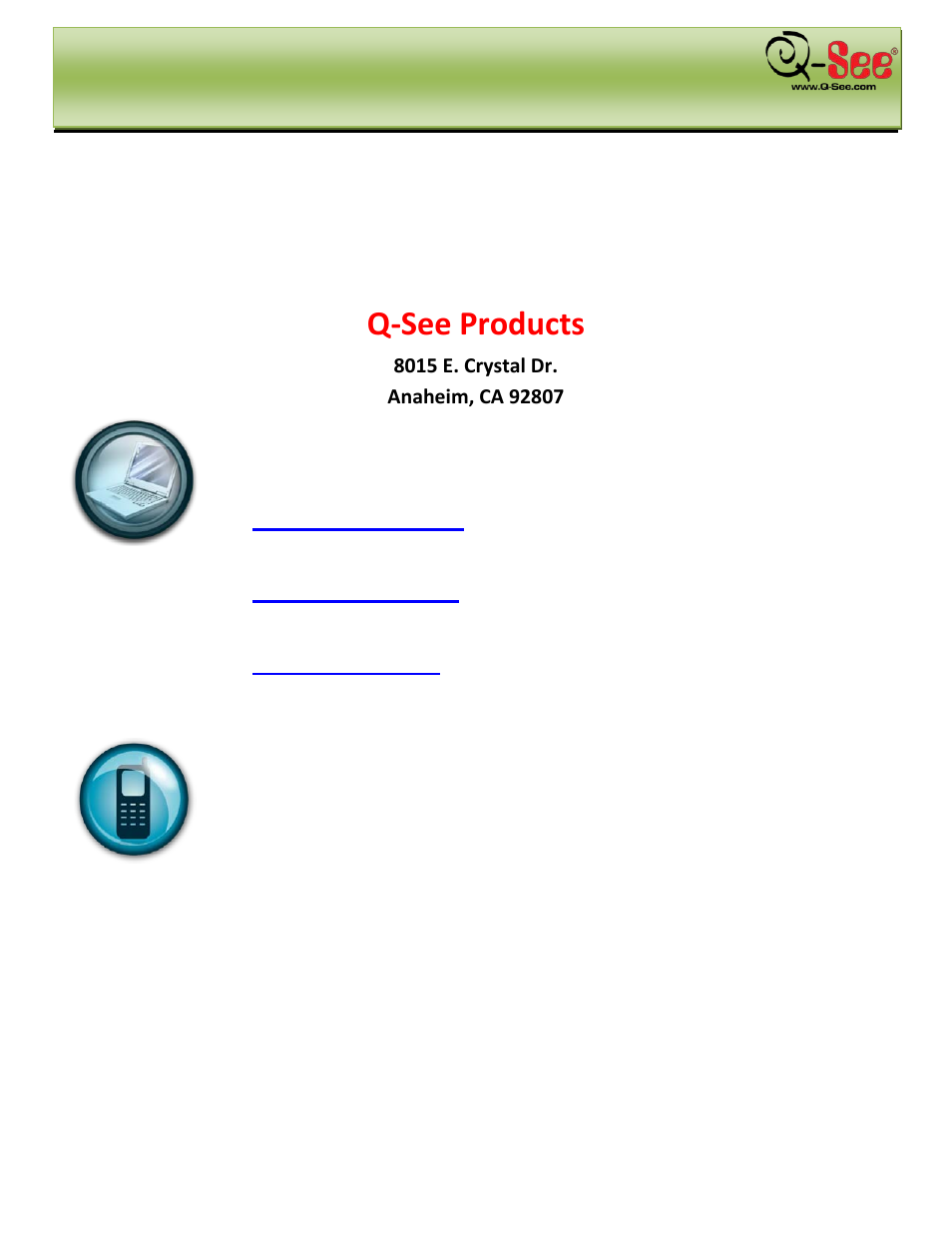 Q-see products, Contact us | Q-See QC40198 User Manual | Page 2 / 141