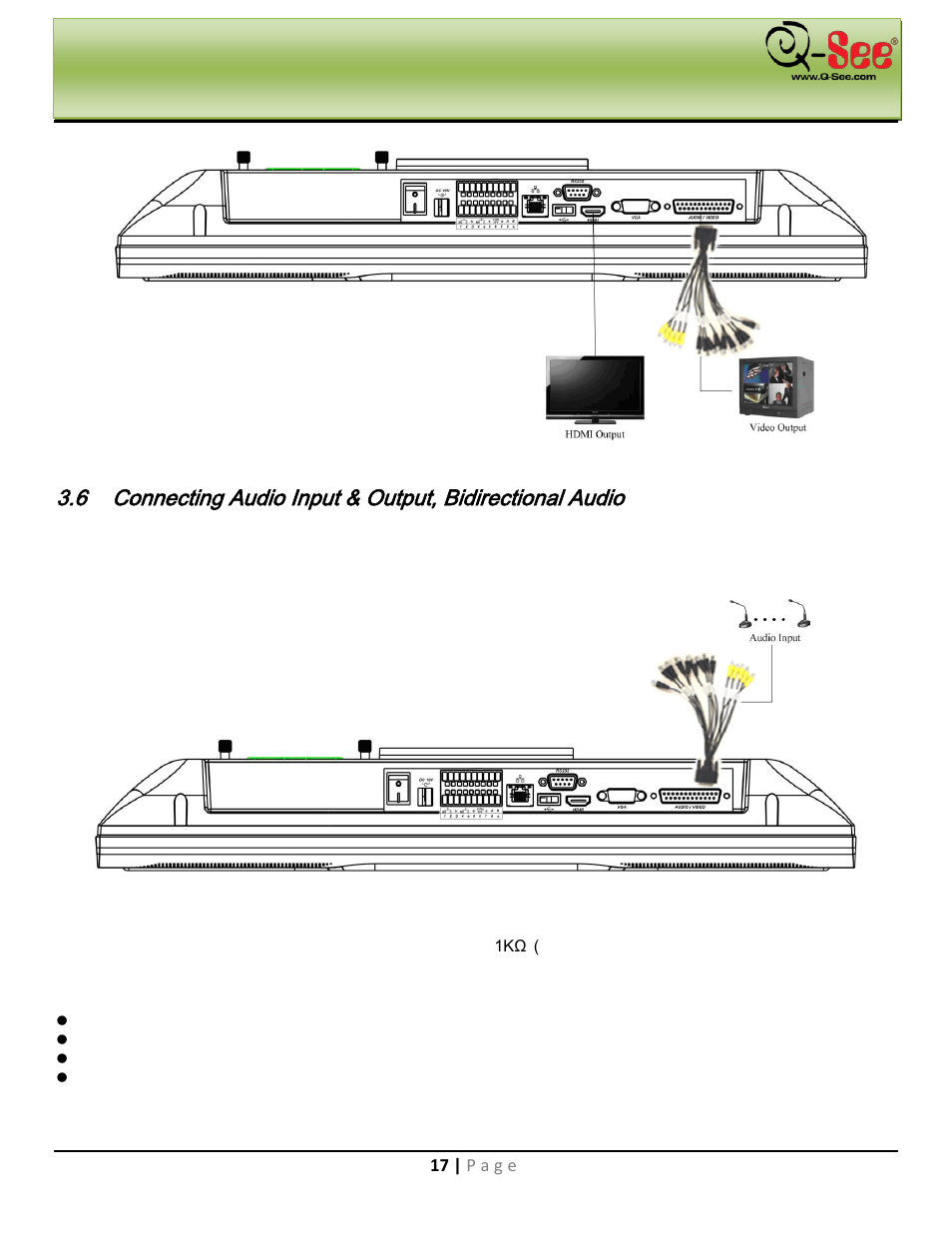 Audio input, Audio output, Installation & connection | Q-See QC40198 User Manual | Page 26 / 141