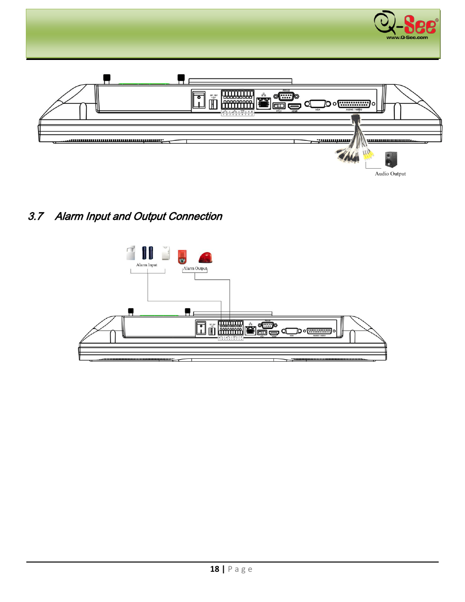 Alarm input and output connection, Installation & connection | Q-See QC40198 User Manual | Page 27 / 141