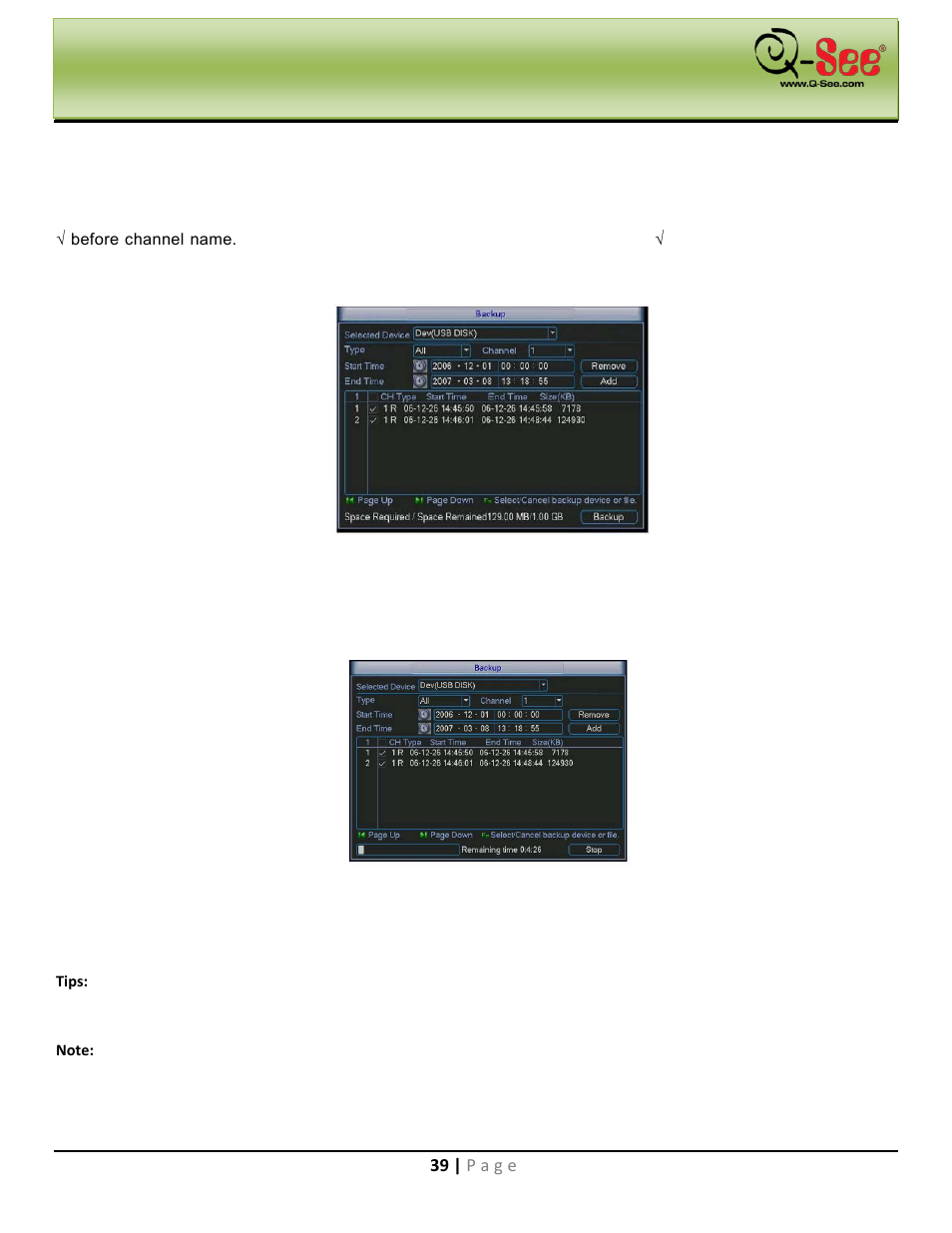 Backup device, Navigation and controls | Q-See QC40198 User Manual | Page 48 / 141