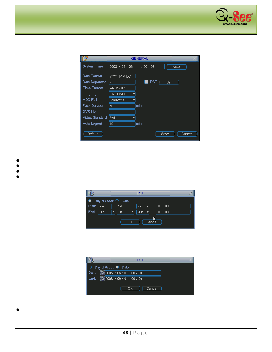 1 general, Main menu | Q-See QC40198 User Manual | Page 57 / 141