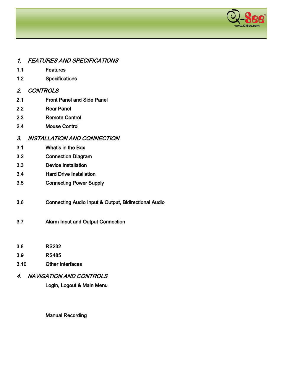 Q-See QC40198 User Manual | Page 6 / 141