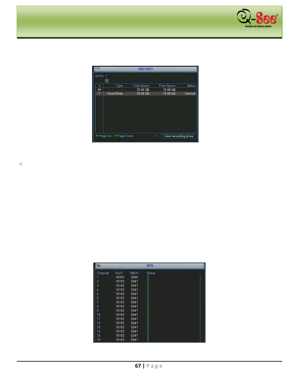 Hdd information, Main menu | Q-See QC40198 User Manual | Page 76 / 141