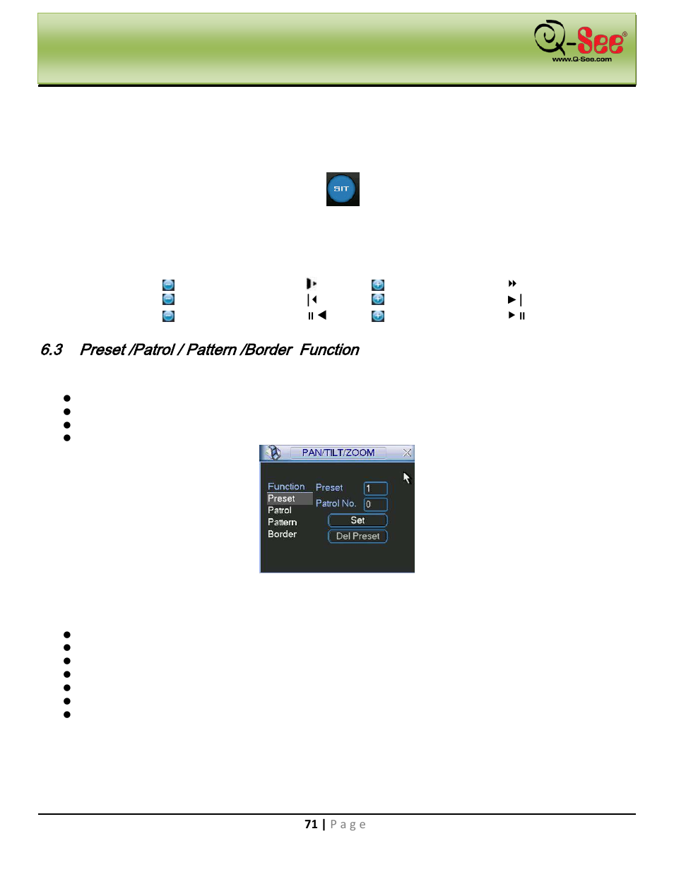 2 intelligent positioning key, Preset /patrol / pattern /border function, Auxiliary menu | Q-See QC40198 User Manual | Page 80 / 141