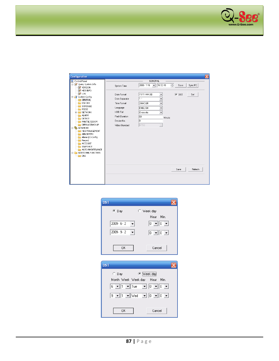 2 system configuration, General setup, Web operation | Q-See QC40198 User Manual | Page 96 / 141
