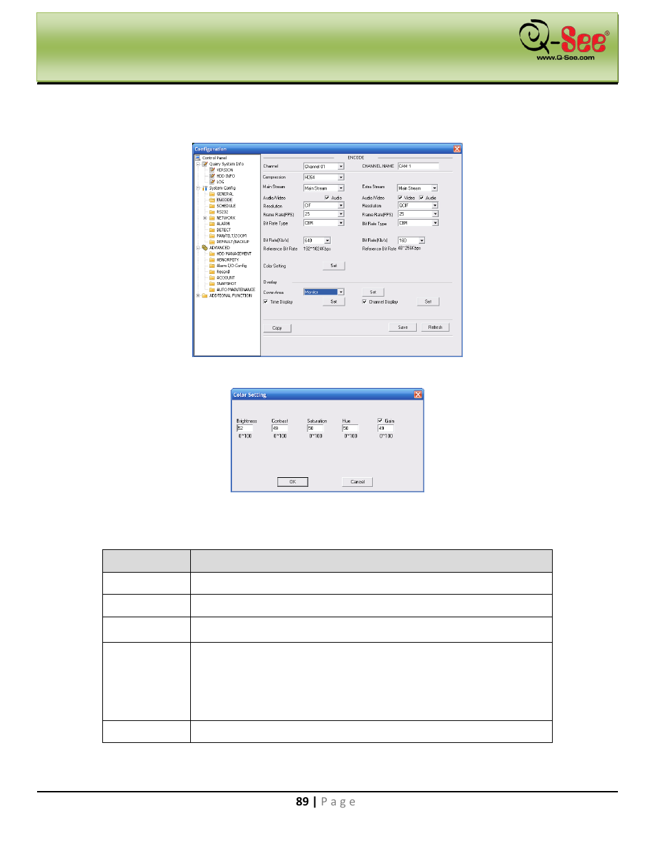 Encode, Web operation | Q-See QC40198 User Manual | Page 98 / 141