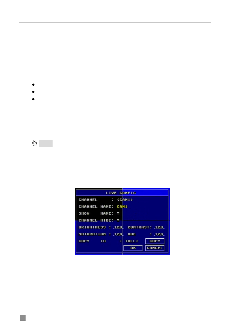 Dvr id, Move the cursor to the item, Press "enter" key to modify numbers | Press "ok" button to confirm the operation, Date format, Time adjustment, Modify numbers by using "+" and "-" buttons, Press "enter" key to confirm the operation, Buzzer alarm, Live configuration | Q-See QSDF8204 User Manual | Page 14 / 61