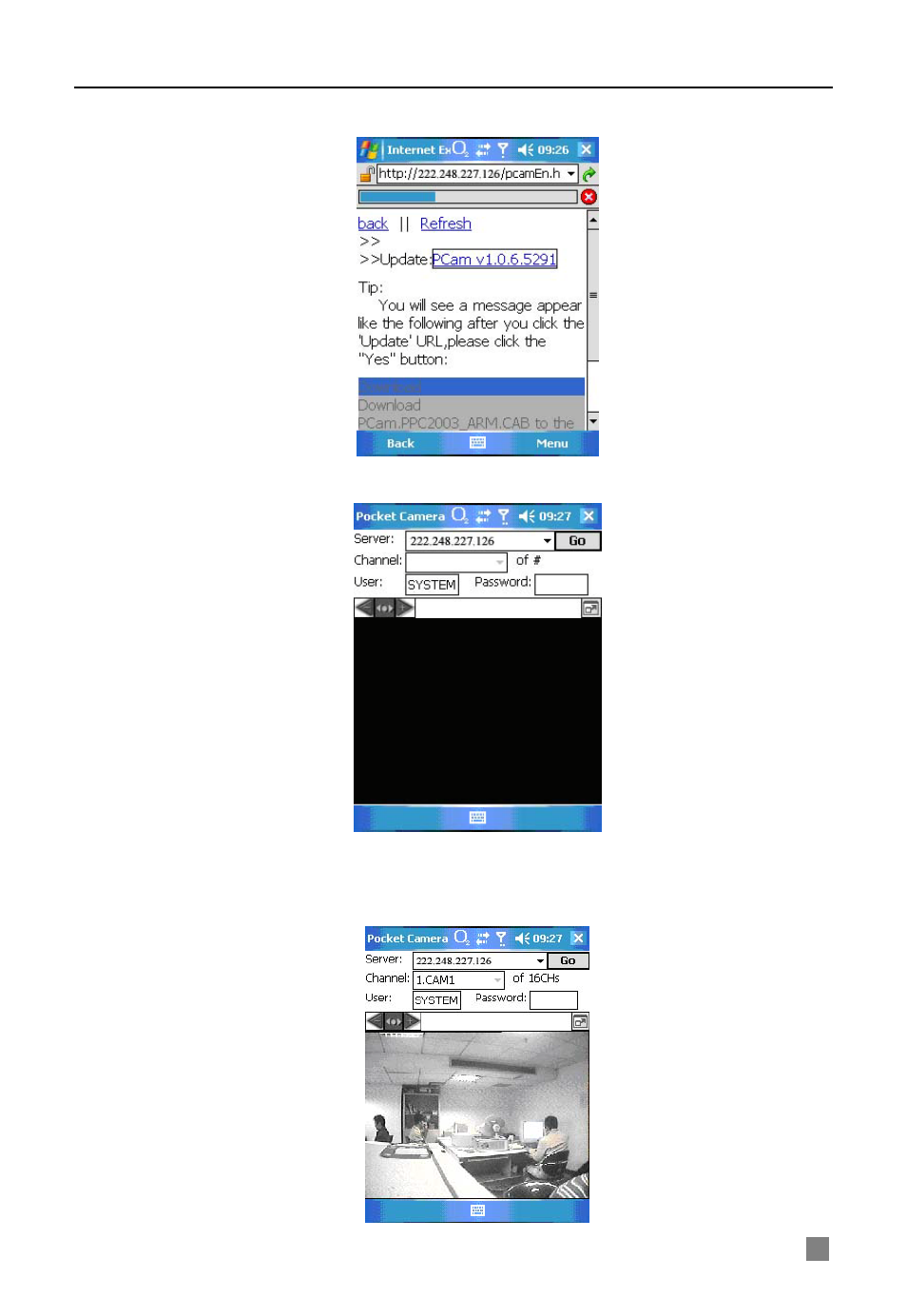 Click “yes” to download and install, Pcam will be opened after installed | Q-See QSDF8204 User Manual | Page 51 / 61