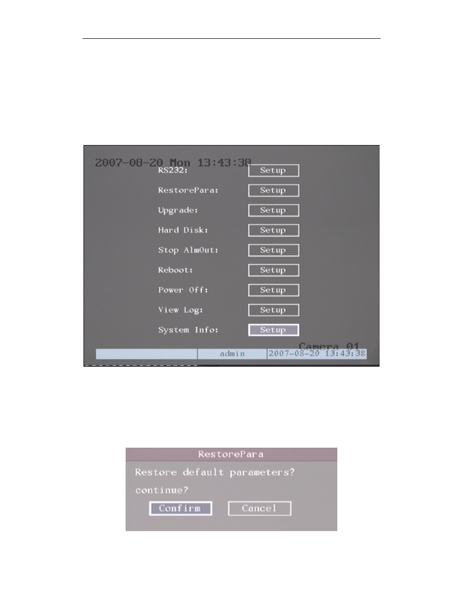 Chapter 6 utilities, 1 restore parameters | Q-See QSD42908C8 User Manual | Page 76 / 101