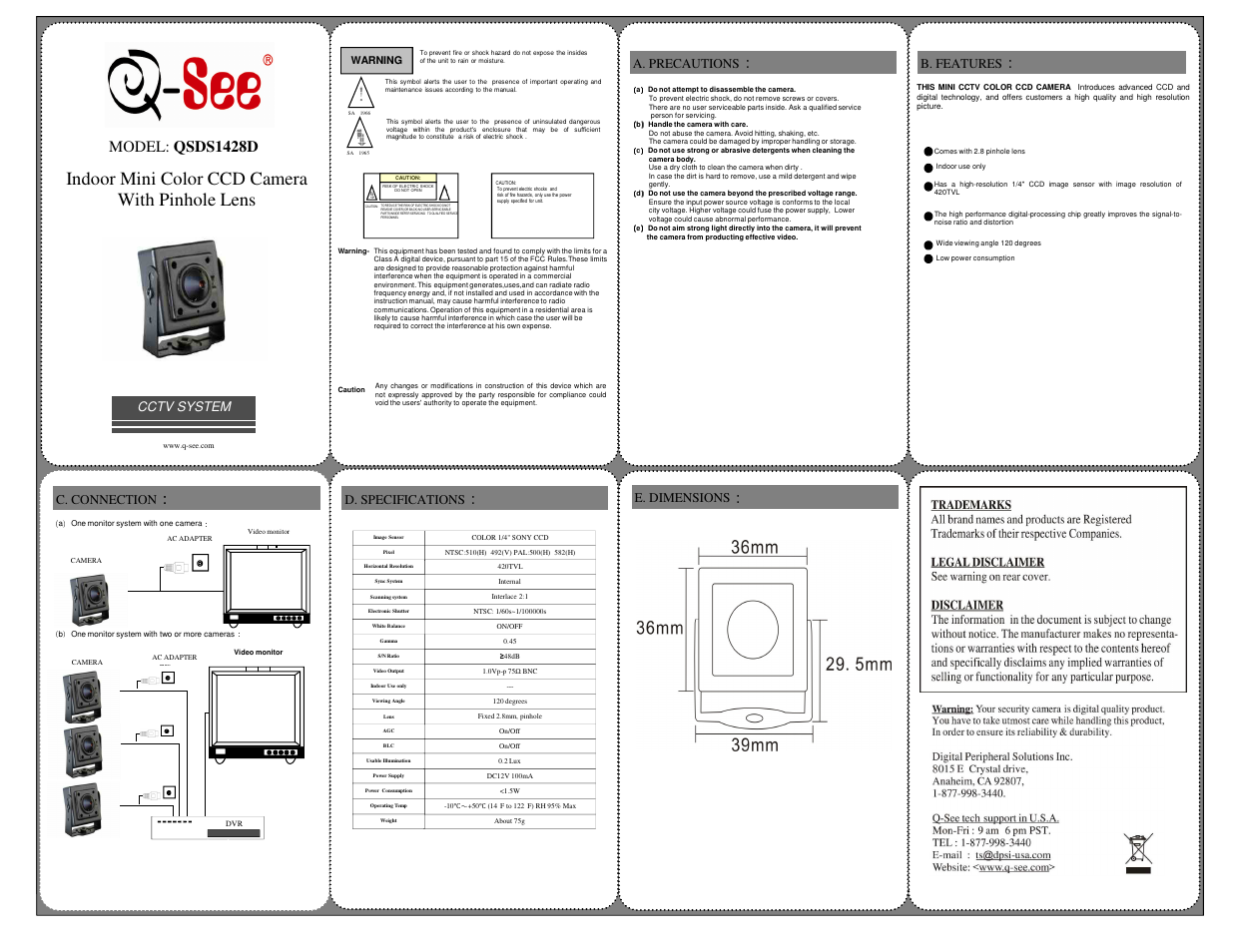 Q-See QSDS1428D User Manual | 1 page