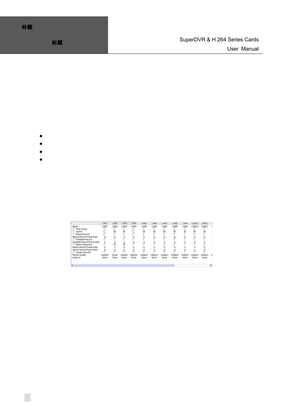 Record, Record modes, Record setup | Record configuration panel, Time stamp, Switch, Manual record, 3 record, 1 record modes, 2 record setup | Q-See Computer Hardware User Manual | Page 24 / 104