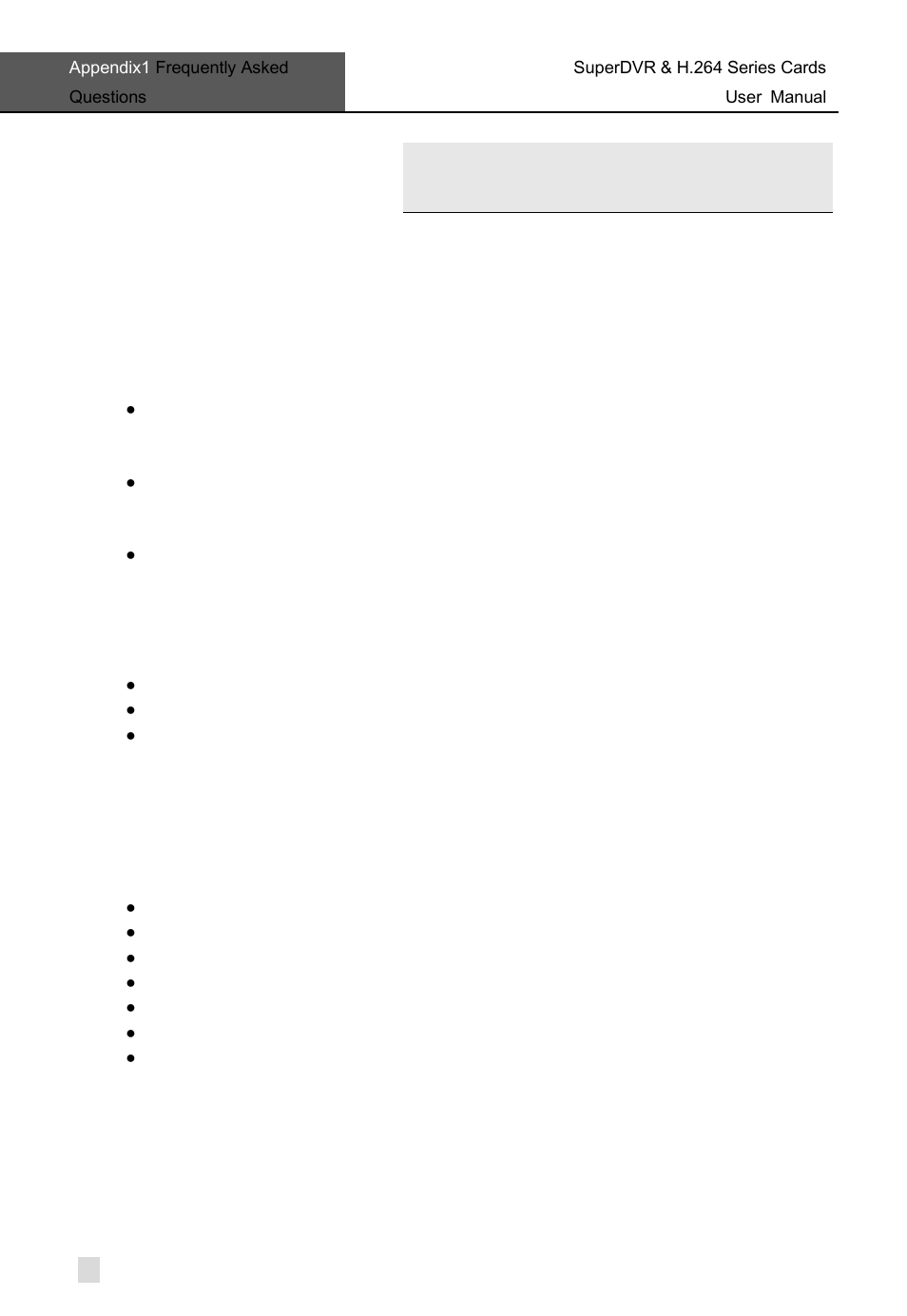 Frequently asked questions, Appendix 2.1 installation, Appendix 2.1.1 cannot install the superdvr driver | Appendix 2.2 how to use superdvr, Appendix 2.2.1 meanings of the indicator lights, Appendix1 | Q-See Computer Hardware User Manual | Page 90 / 104