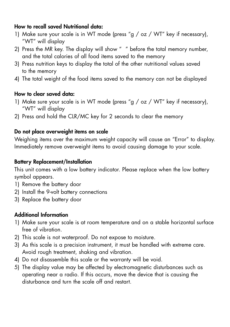 Escali Cibo User Manual | Page 5 / 21