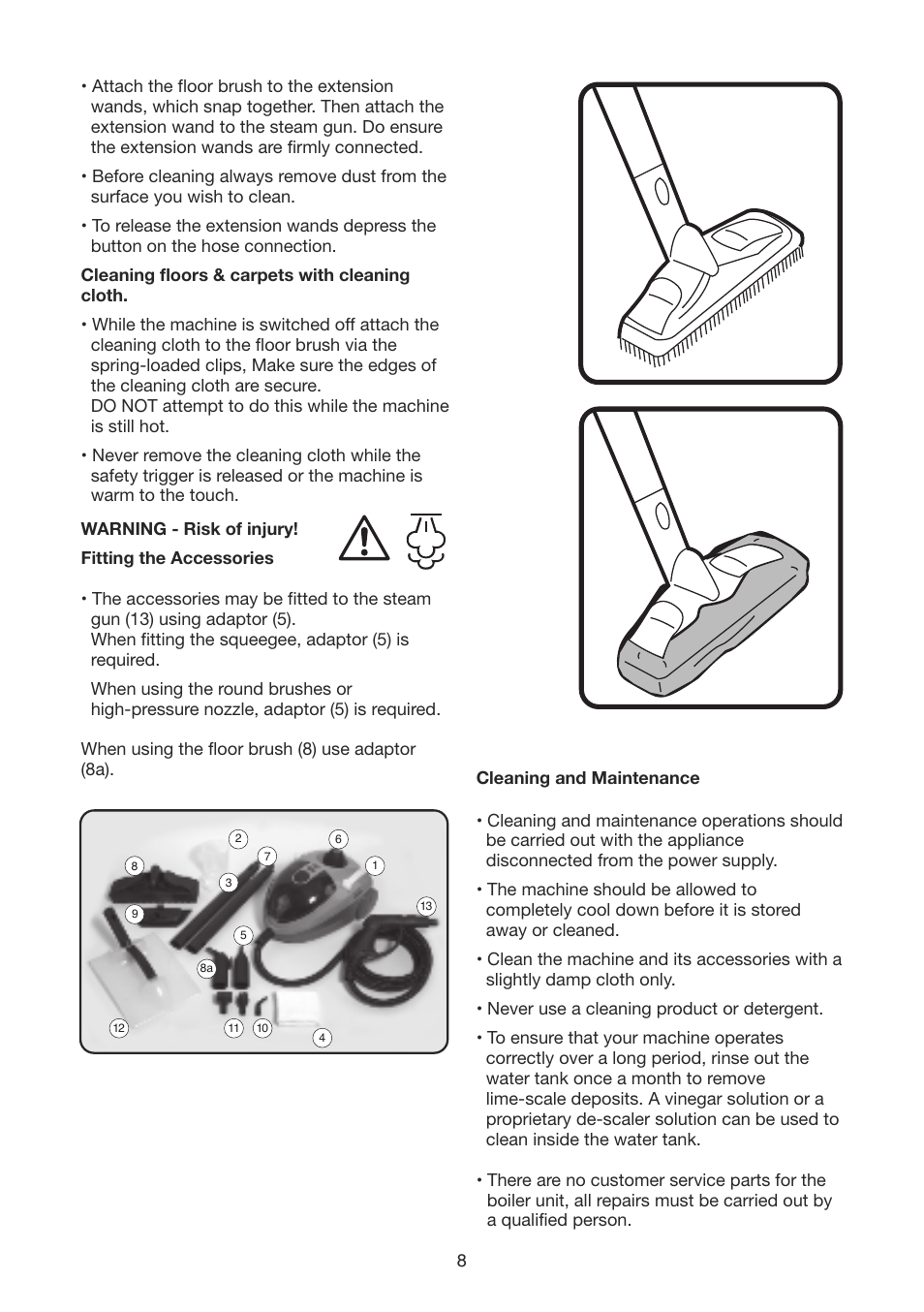 Earlex STEAMSTATION SC300 User Manual | Page 8 / 12