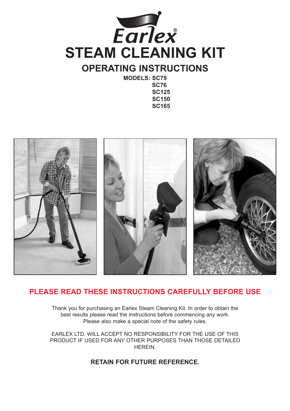 Earlex SC150 User Manual | 8 pages