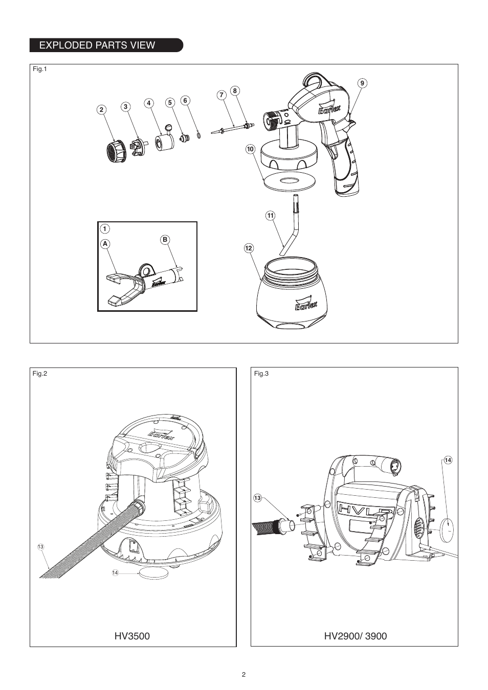 Earlex HV2900 User Manual | Page 2 / 8