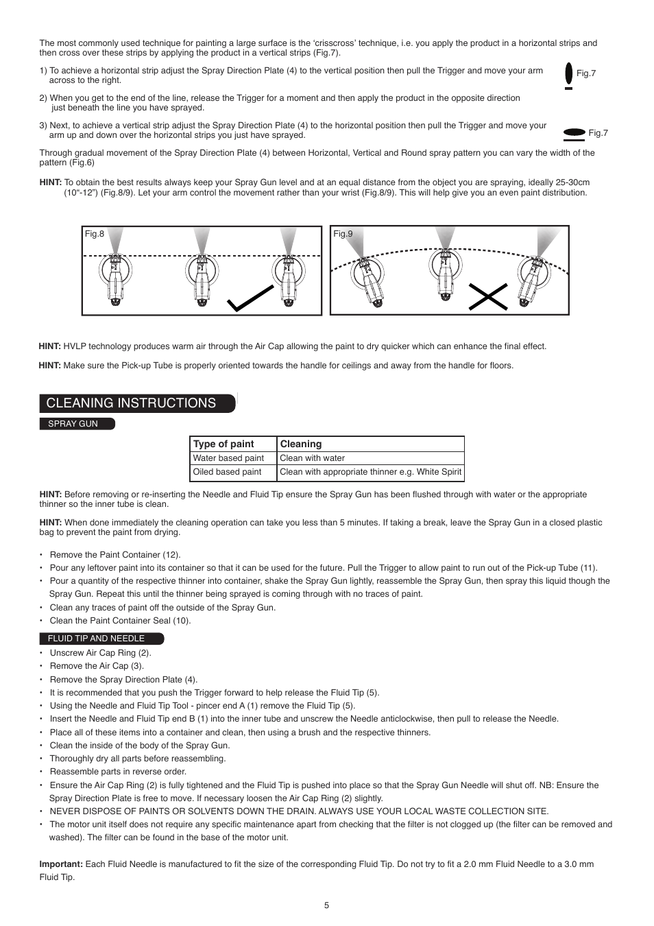 Cleaning instructions | Earlex HV2900 User Manual | Page 5 / 8