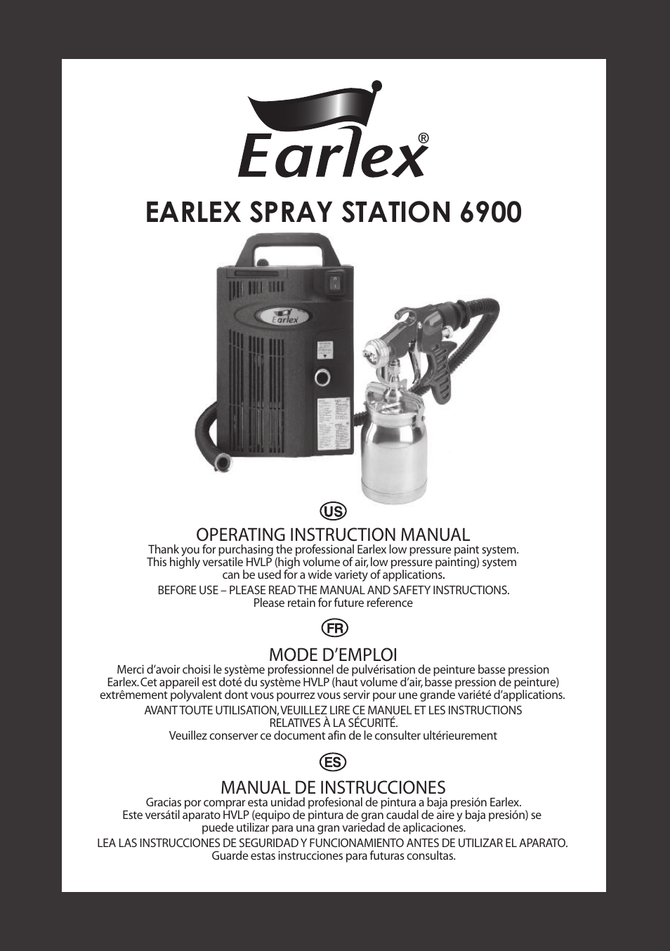 Earlex 6900 User Manual | 20 pages