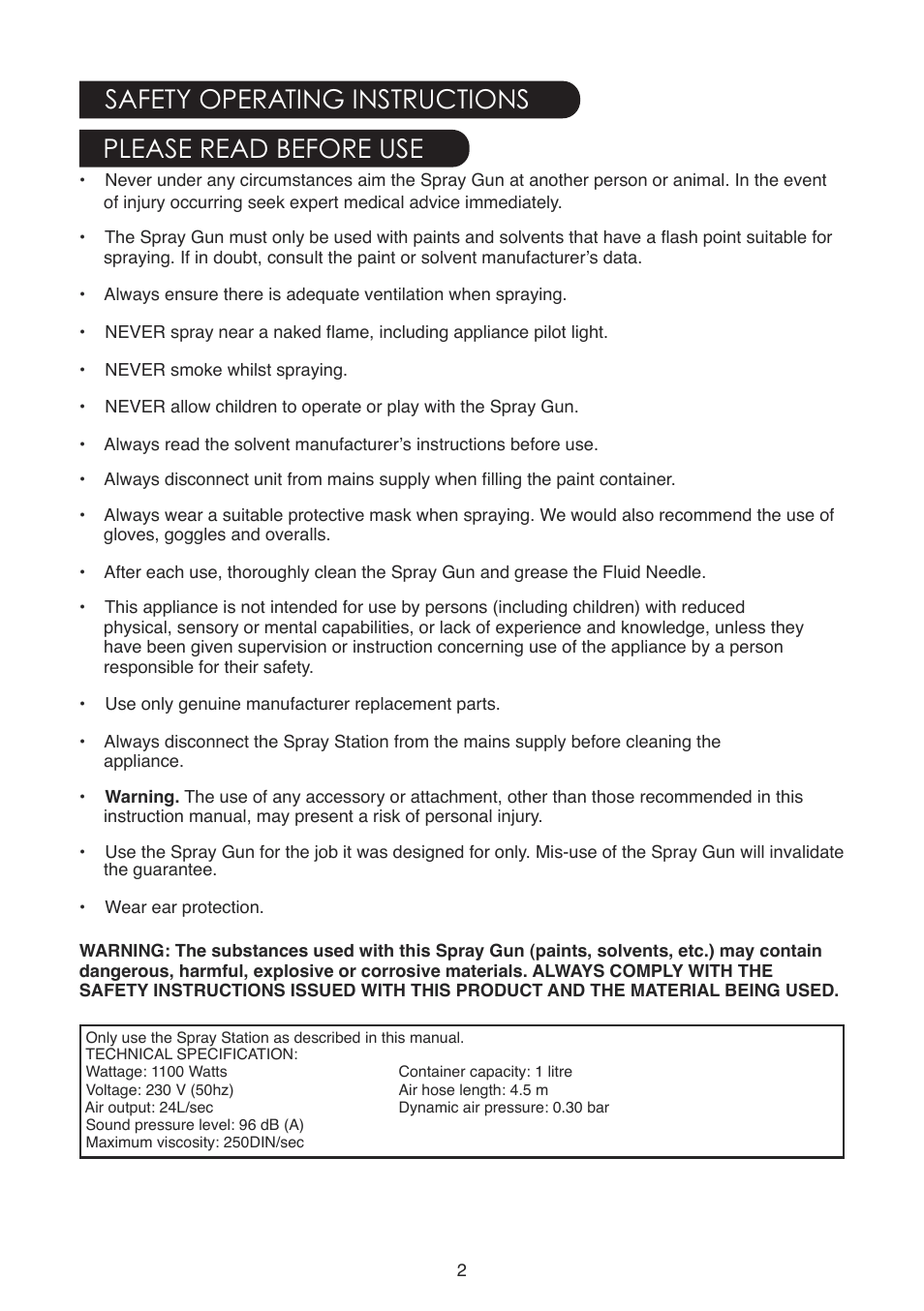 Earlex SPRAYSTATION 6900 User Manual | Page 2 / 8