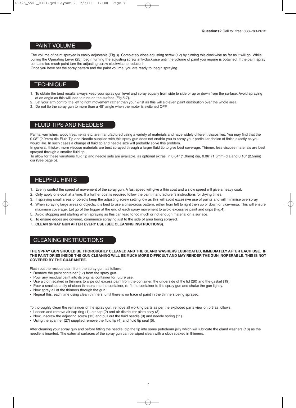 Technique paint volume | Earlex hv5500 User Manual | Page 7 / 22