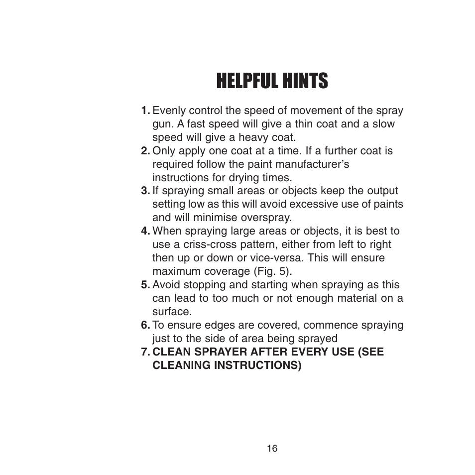 Helpful hints | Earlex 3000 User Manual | Page 16 / 24