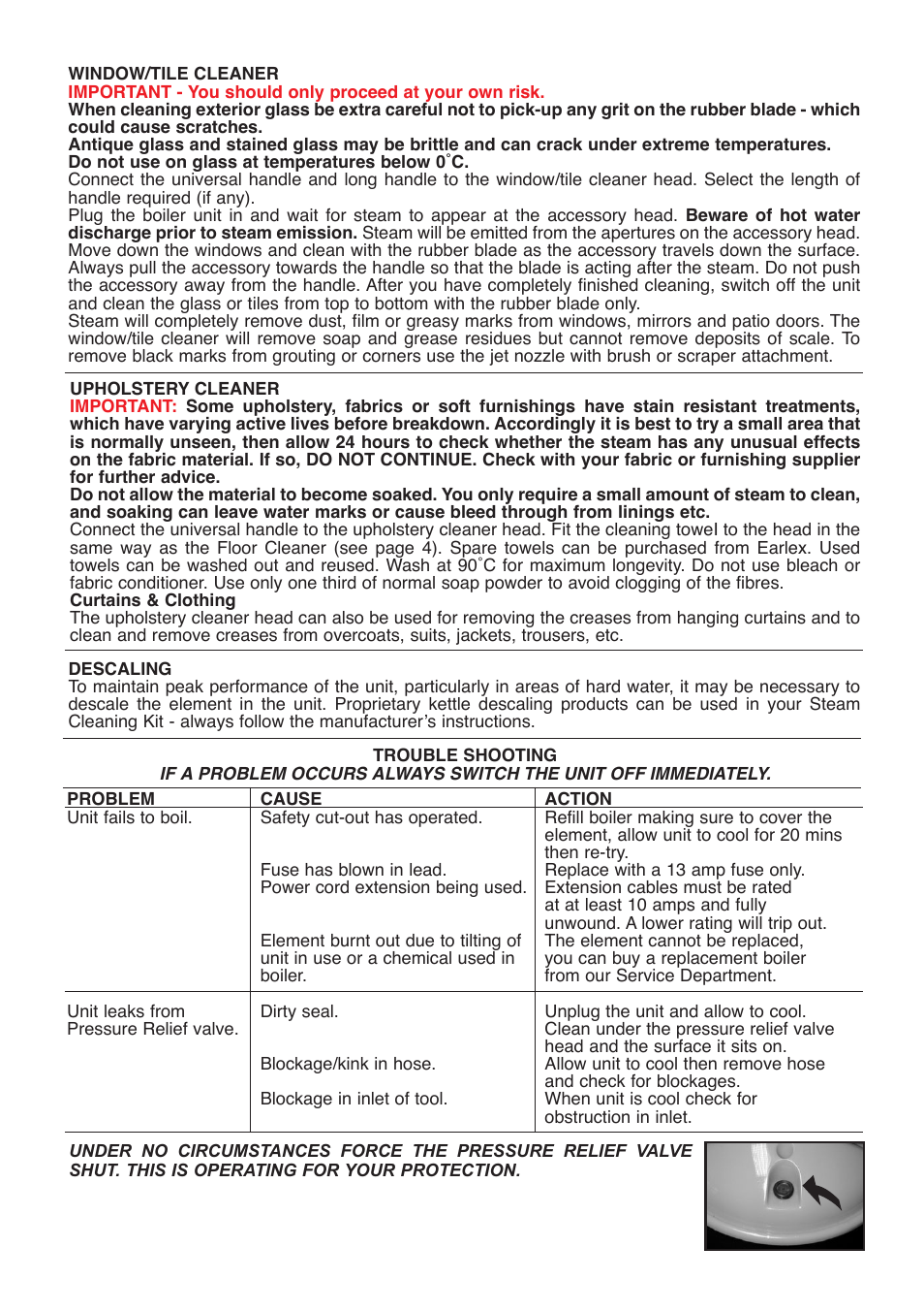 Earlex Pure Steam Cleaner User Manual | Page 5 / 8