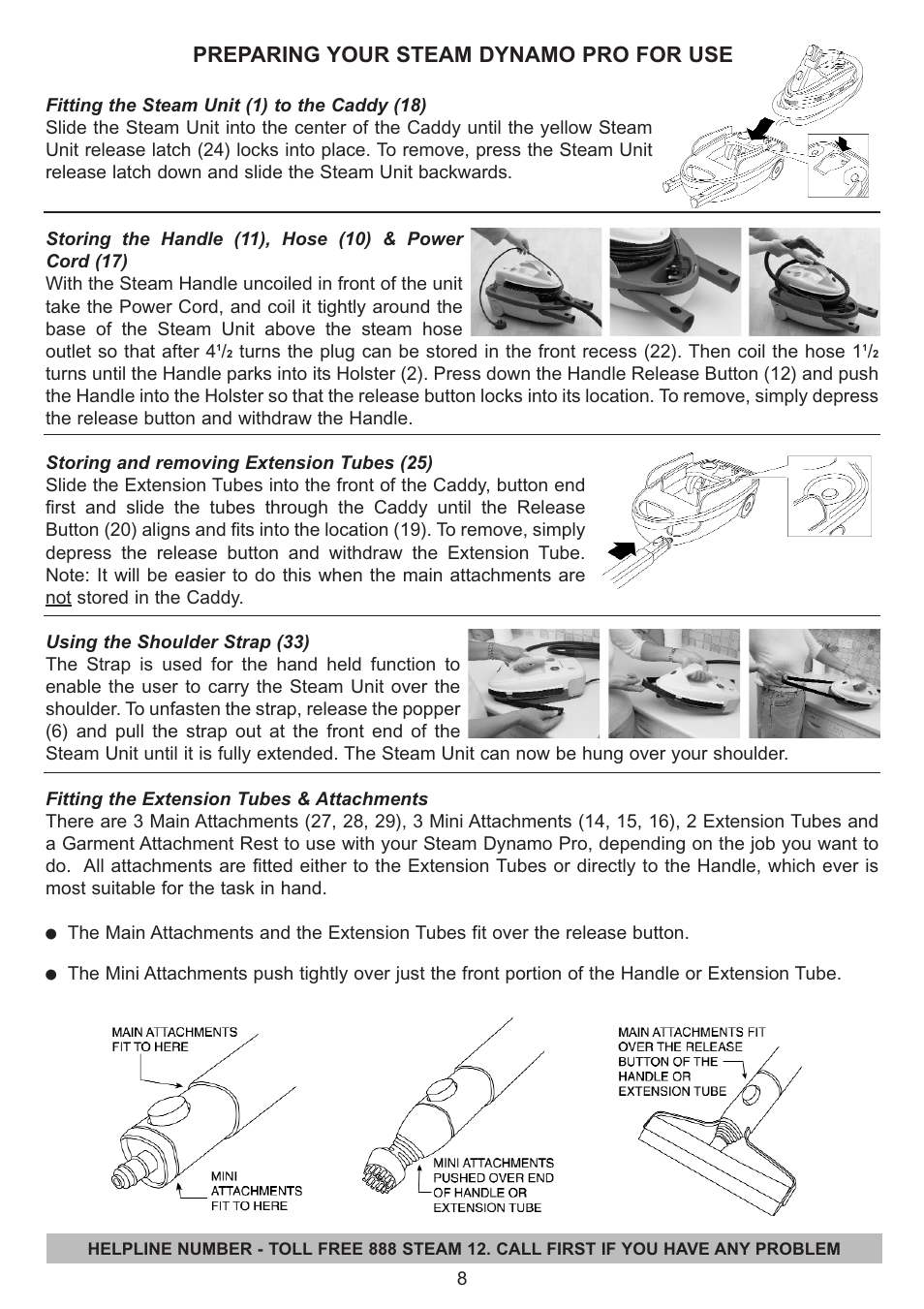 Preparing your steam dynamo pro for use | Earlex IS2000 User Manual | Page 8 / 16