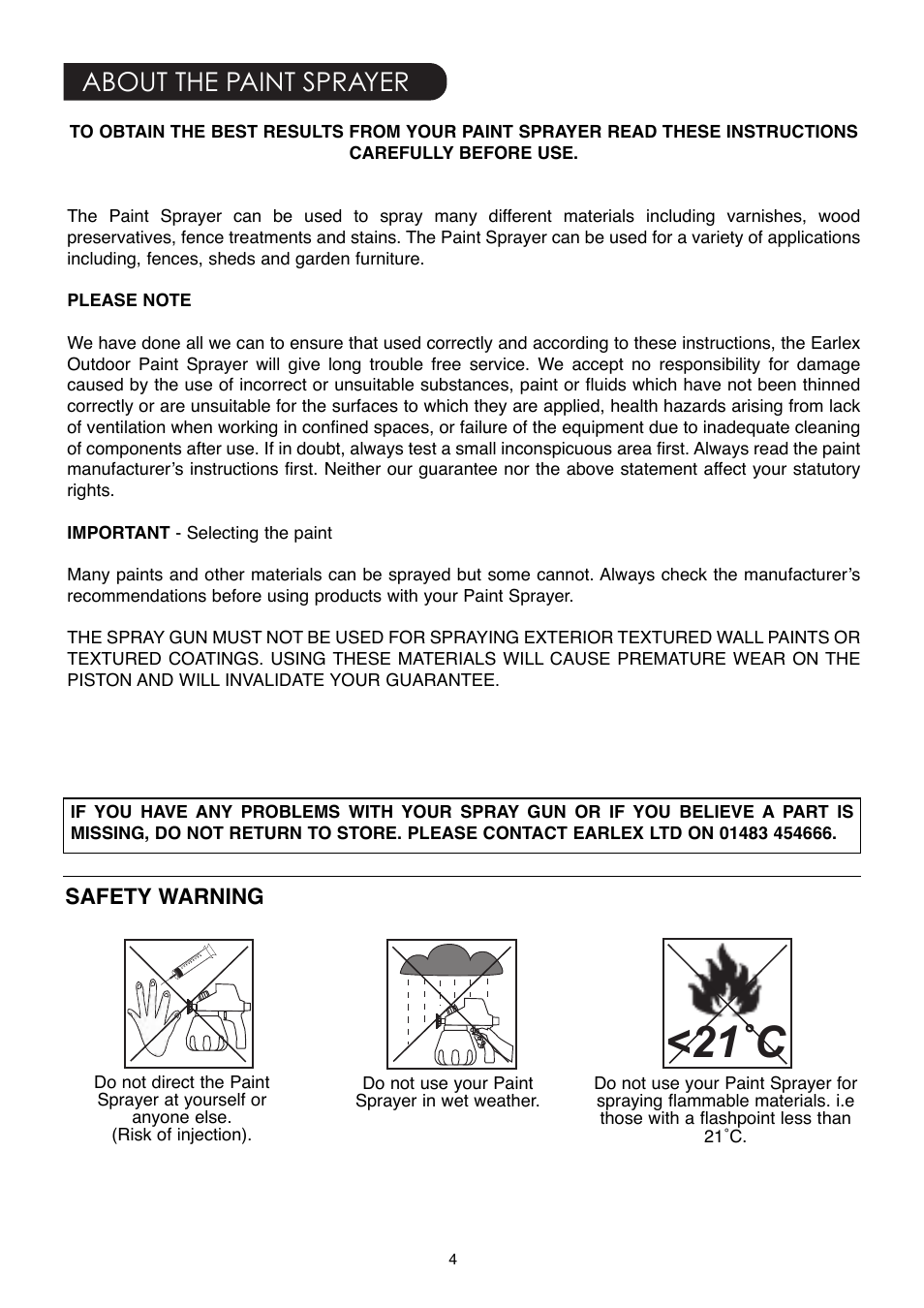 21˚c | Earlex ASG55 User Manual | Page 4 / 12