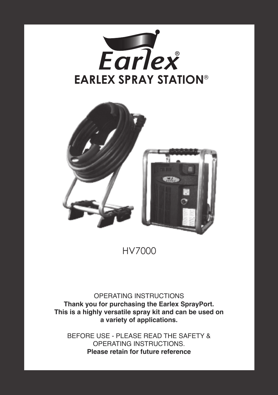 Earlex HV7000 User Manual | 12 pages